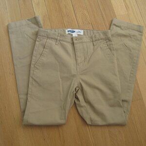 Old Navy Skinny Built In Flex 10 Slim Boys Tan Khaki Chino Pants Uniform Cotton